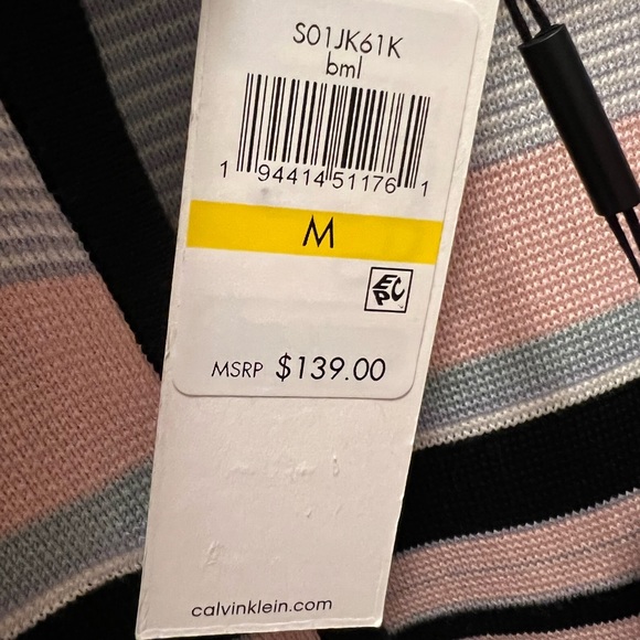 Calvin Klein Women's Colorblocked Multi Color Striped Cardigan Sweater Size M - Picture 6 of 7
